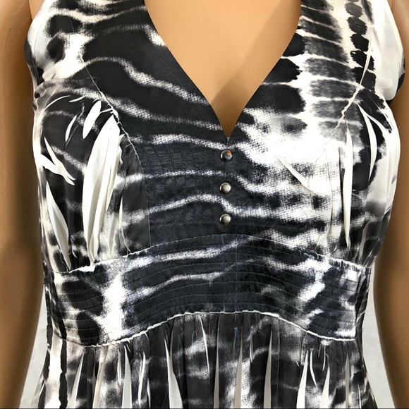 🛑SOLD🛑One World Dress Sz Sm Black White Tie Die Stretch - Picture 4 of 8